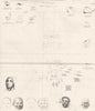 PORTRAITS. Painting; Outline Expression 1800 old antique vintage print picture