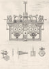 ENGINEERING. Yarn machinery for overtwisting yarn (2)  1880 old antique print