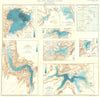 NEW ZEALAND LAKES. Taupo Waikato Rotoiti Wakatipu Waikare Moana Rotorua 1904 map