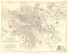 PARIS at Outbreak of Revolution 1789. French Revolutionary Wars 1848 old map