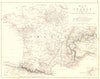 FRANCE. Map of France to illustrate the Campaigns of 1795 etc 1848 old