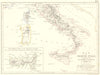 INVASION OF NAPLES 1806. Napoleonic Wars. Elba. Southern Italy 1848 old map