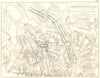 BATTLE OF PREUSSISCH-EYLAU. BAGRATIONOVSK. 1807. Russia 1848 old antique map