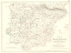 SPAIN  & PORTUGAL. Illustrate the campaigns 1808. Napoleonic Wars 1848 old map