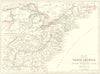 NORTH AMERICA. Map of. Naval & Military events. Napoleonic Wars 1848 old