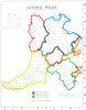 CENTRAL WALES.Parishes.Register start date.Ecclesiastical jurisdictions 1984 map