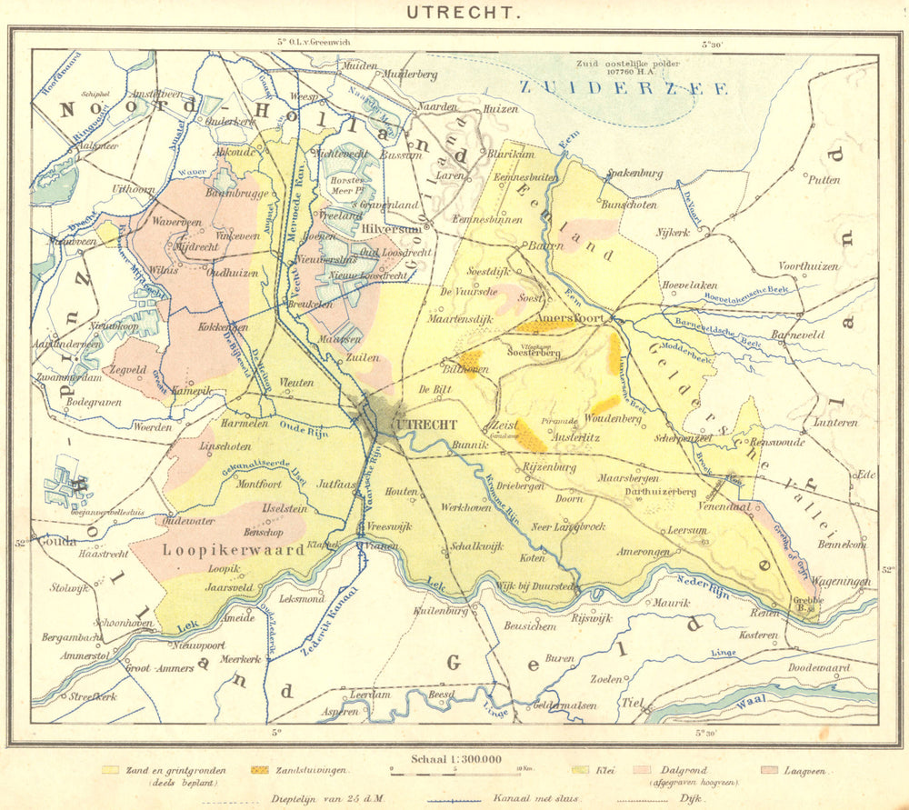 NETHERLANDS. Utrecht 1922 old antique vintage map plan chart