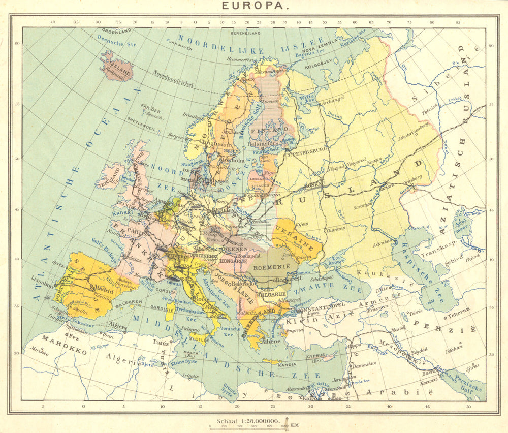 EUROPE. Europa (2)  1922 old antique vintage map plan chart