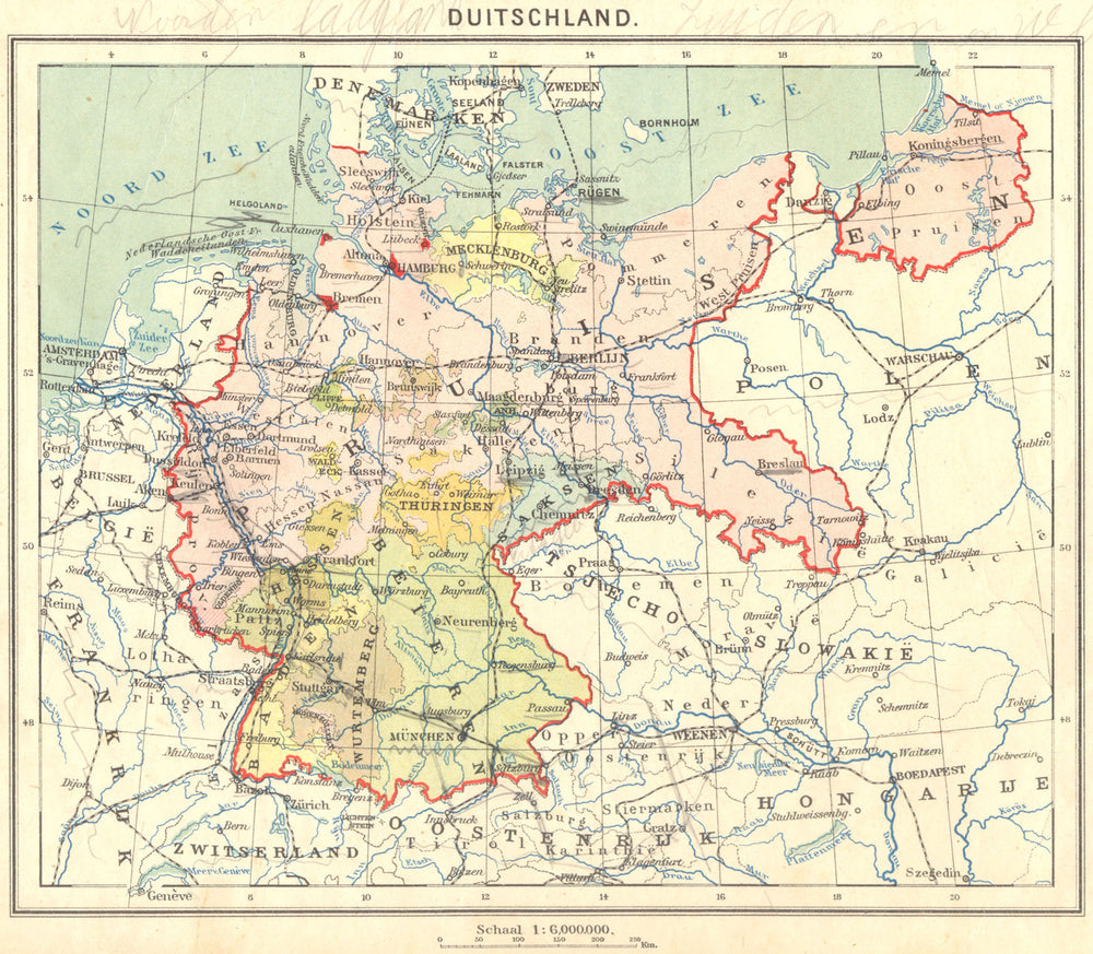 GERMANY. Duitschland 1922 old antique vintage map plan chart