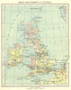 UK. Groot- Brittannië en Ierland 1922 old antique vintage map plan chart