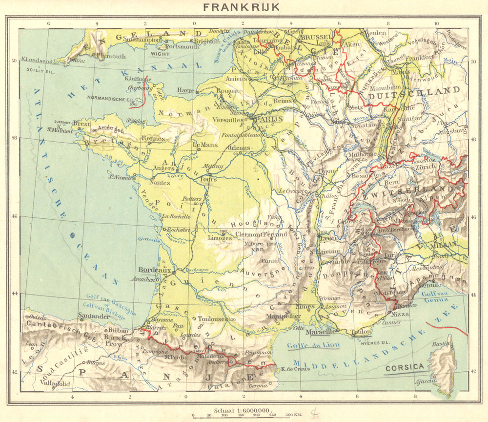 FRANCE. Frankrijk 1922 old antique vintage map plan chart