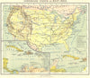 USA. Vereenigde Staten en West- Indië 1922 old antique vintage map plan chart