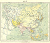 ASIA. Azië (2)  1922 old antique vintage map plan chart