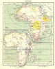 AFRICA. Afrika; Inset map of Indische Oceaan 1922 old antique plan chart
