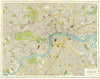 LONDON. General plan of London 1926 old vintage map chart