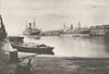 WEST INDIA DOCKS. Unloaded Cargo boat South Dock. Canary Wharf 1926 old print