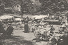 LONDON. Continental Lunch-time trees Embankment Gdns Charing Cross 1926 print