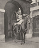 LONDON. A Living statue in Whitehall. The lifeguards sentry 1926 old print