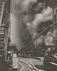 CITY OF LONDON. Fire brigade. Subduing a Conflagration in a narrow street 1926