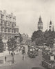 LONDON. Traffic passing Westminster Abbey Big Ben 1926 old vintage print