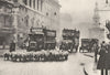 LONDON. Flock of sheep incongruous among traffic Strand buses 1926 old print