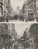 LONDON. Fleet Street in 1880 and 1926 from opposite Salisbury court 1926 print