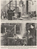 LONDON. Pots of liquid metal being handled in the melting room of the Mint 1926