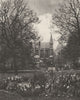 LONDON. Red Brick Library of Lincoln's Inn from New Square 1926 old print
