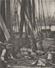 LONDON. At the foot of the Mast on a Thames Barge 1926 old vintage print