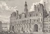 PARIS. Hotel de Ville 1831 old antique vintage print picture