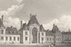 SEINE- ET- MARNE. Fontainebleau Place D'Armes 1831 old antique print picture