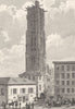 PARIS. Tour de St. Jacques. la Boucherie 1831 old antique print picture