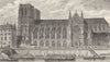 PARIS. Notre Dame (Vue du Midi)  1831 old antique vintage print picture