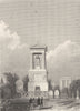 PARIS. Monument du Général Foy, Père la Chaise 1831 old antique print picture