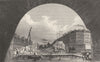 PARIS. Vue de la Seine (Prise de dessous le Pont)  1831 old antique print