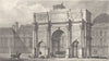 PARIS. Arc de Triomphe, Palais des Tuileries 1831 old antique print picture