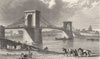 PARIS. Pont des Champs Elysées 1831 old antique vintage print picture