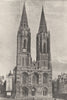 MANCHE. St- Lo. Cathédrale 1895 old antique vintage print picture