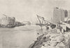 TUNISIA. Bizerte. Entrée du Canal 1895 old antique vintage print picture