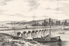 LOIRE. Canal latéral à la Loire, pont aqueduc sur l'Allier près de Nevers 1835
