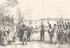 MANCHE. Napoléon visitant le port de Cherbourg 1835 old antique print picture