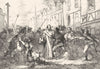 FRANCE. Le courage civil- Mathieu Molé Saisi par des factieux 1835 old print