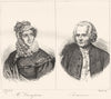 FRANCE. Mme. Campan; Rousseau 1835 old antique vintage print picture