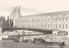 FRANCE. Port St. Nicolas et pont du Carrousel 1835 old antique print picture