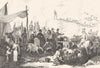 FRANCE. Achat des Chevres du Tibet 1835 old antique vintage print picture