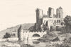 ALLIER. Ancien Chateau de Bourbon-l'Archambault en 1734 1835 old antique print