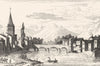 ARIÈGE. St. Girons 1835 old antique vintage print picture