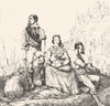 ARIÈGE. Contrebandiers des Pyréneés 1835 old antique vintage print picture