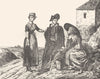 AUDE. Costumes de L'Aude 1835 old antique vintage print picture