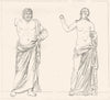BOUCHES-DU-RHÔNE. Marseille. Jupiter d'Aix; Vénus d'Arles 1835 old print